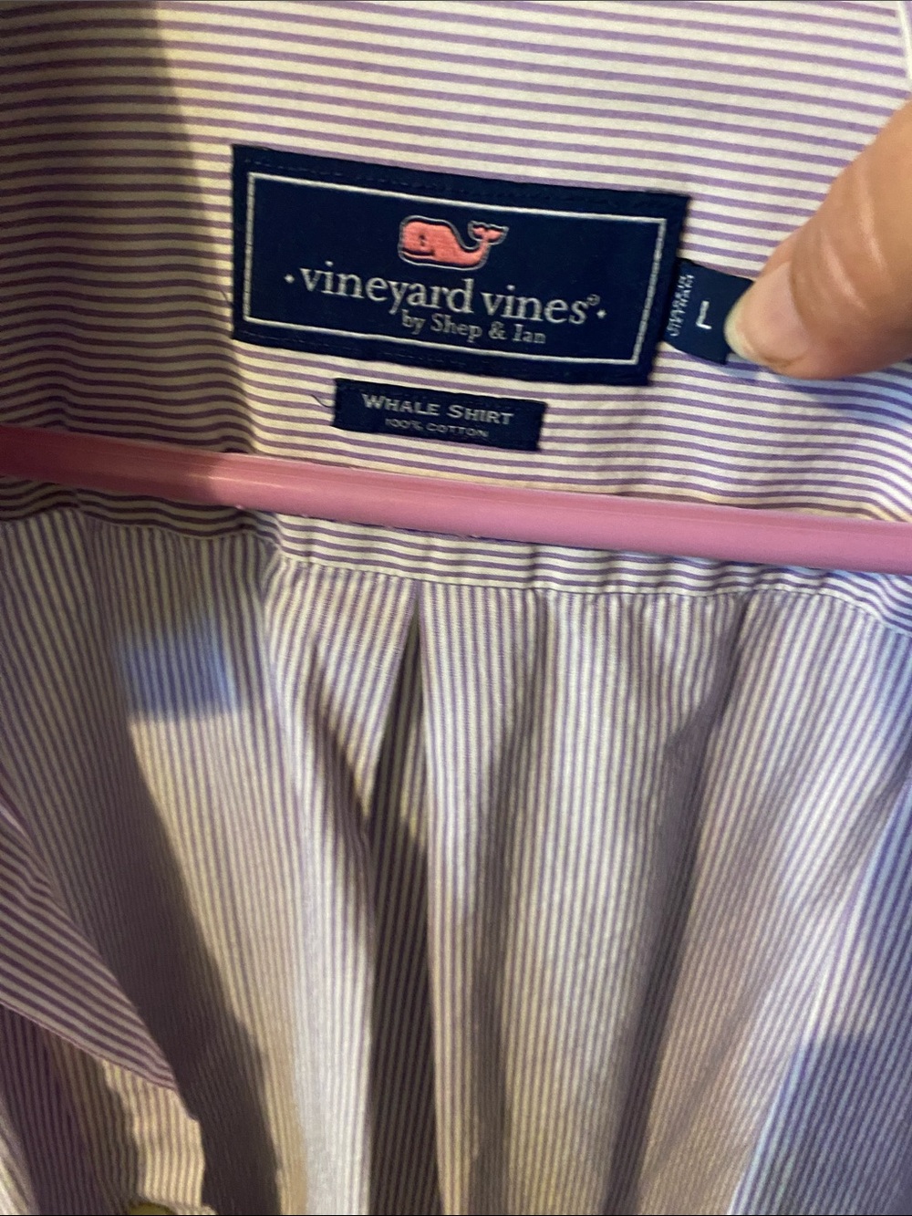 Vineyard Vines Men's Purple/White Striped Dress Shirt